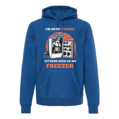 Hunting I'm Into Fitness Deer Freezer Funny Hunter Dad  Premium Hoodie