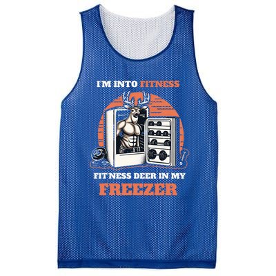 Hunting I'm Into Fitness Deer Freezer Funny Hunter Dad  Mesh Reversible Basketball Jersey Tank