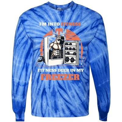 Hunting I'm Into Fitness Deer Freezer Funny Hunter Dad  Tie-Dye Long Sleeve Shirt