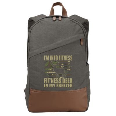 Hunting I'm Into Fitness Fit'ness Deer In My Freezer  Cotton Canvas Backpack