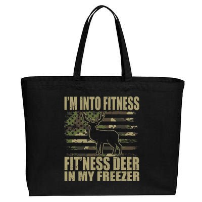 Hunting I'm Into Fitness Fit'ness Deer In My Freezer  Cotton Canvas Jumbo Tote