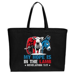 Hope Is In The Lamb My Christian God Jesus Humor Cotton Canvas Jumbo Tote