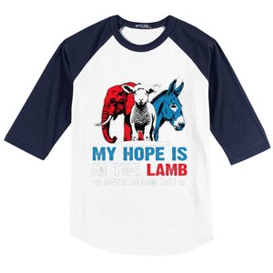 Hope Is In The Lamb My Christian God Jesus Humor Baseball Sleeve Shirt