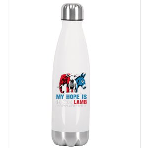 Hope Is In The Lamb My Christian God Jesus Humor Stainless Steel Insulated Water Bottle