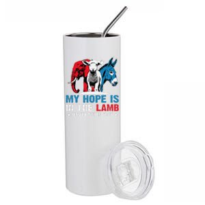 Hope Is In The Lamb My Christian God Jesus Humor Stainless Steel Tumbler