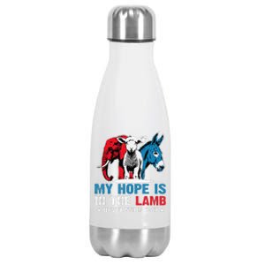 Hope Is In The Lamb My Christian God Jesus Humor Stainless Steel Insulated Water Bottle