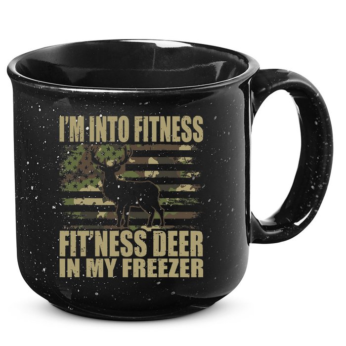 Hunting I'm Into Fitness Fit'ness Deer In My Freezer 15oz Campfire Ceramic Mug