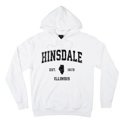 Hinsdale Illinois Il Vintage Established Sports Design Hoodie