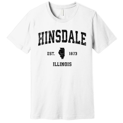 Hinsdale Illinois Il Vintage Established Sports Design Premium T-Shirt