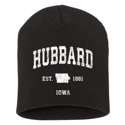 Hubbard Iowa Ia Vintage Athletic Black Sports Short Acrylic Beanie