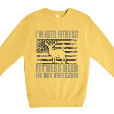 Hunting I'm Into Fitness Fit'ness Deer In My Freezer Premium Crewneck Sweatshirt