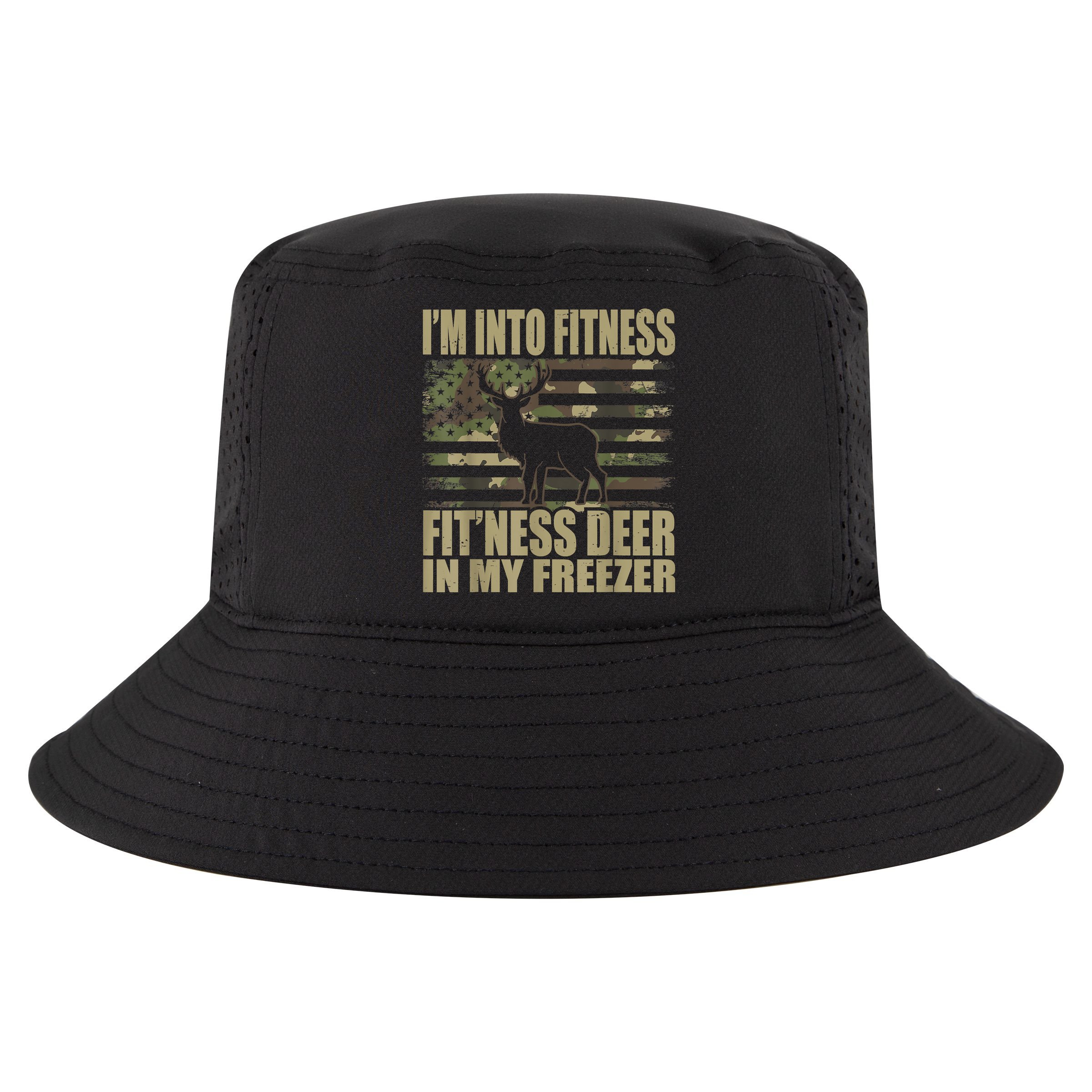 Hunting I'm Into Fitness Fit'ness Deer In My Freezer Cool Comfort Performance Bucket Hat