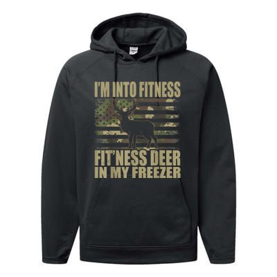 Hunting I'm Into Fitness Fit'ness Deer In My Freezer Performance Fleece Hoodie