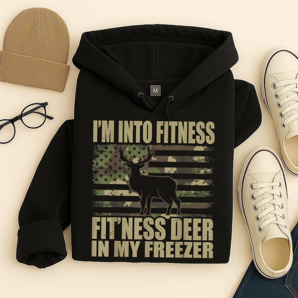 Hunting I'm Into Fitness Fit'ness Deer In My Freezer Hoodie