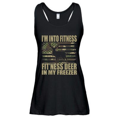 Hunting I'm Into Fitness Fit'ness Deer In My Freezer Ladies Essential Flowy Tank