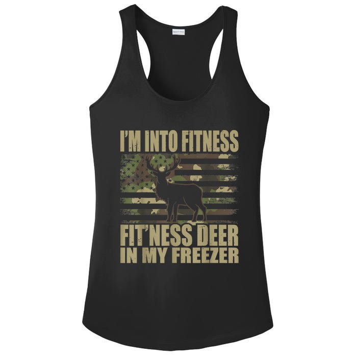 Hunting I'm Into Fitness Fit'ness Deer In My Freezer Ladies PosiCharge Competitor Racerback Tank