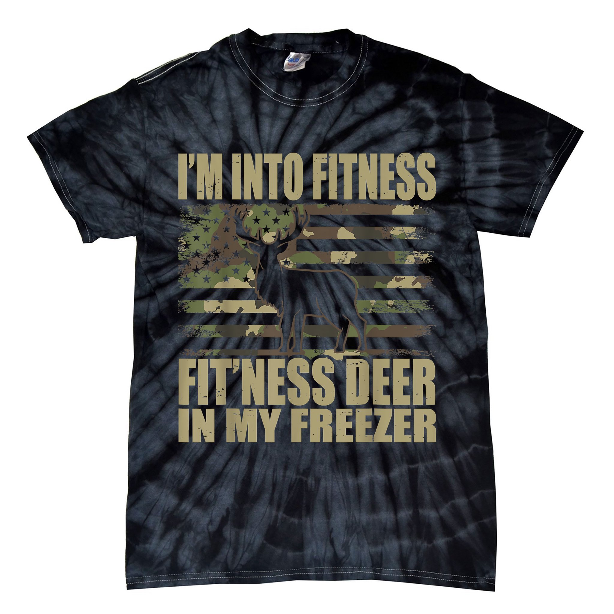 Hunting I'm Into Fitness Fit'ness Deer In My Freezer Tie-Dye T-Shirt