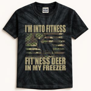 Hunting I'm Into Fitness Fit'ness Deer In My Freezer Kids Tie-Dye T-Shirt