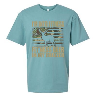 Hunting I'm Into Fitness Fit'ness Deer In My Freezer Sueded Cloud Jersey T-Shirt