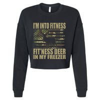 Hunting Im Into Fitness Fitness Deer In My Freezer Cropped Pullover Crew