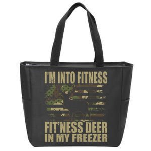 Hunting Im Into Fitness Fitness Deer In My Freezer Zip Tote Bag