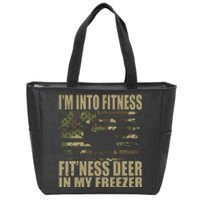 Hunting Im Into Fitness Fitness Deer In My Freezer Zip Tote Bag