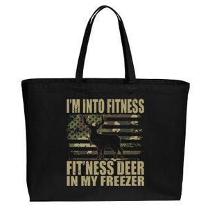 Hunting Im Into Fitness Fitness Deer In My Freezer Cotton Canvas Jumbo Tote