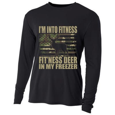 Hunting Im Into Fitness Fitness Deer In My Freezer Gift Cooling Performance Long Sleeve Crew