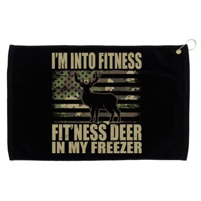 Hunting Im Into Fitness Fitness Deer In My Freezer Gift Grommeted Golf Towel