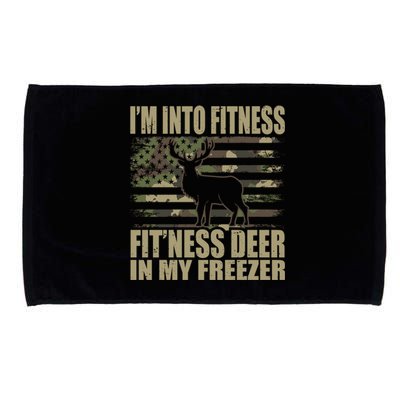 Hunting Im Into Fitness Fitness Deer In My Freezer Gift Microfiber Hand Towel