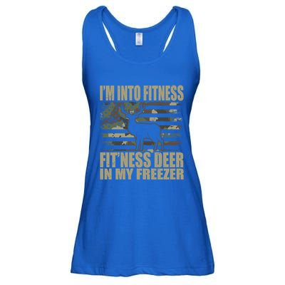 Hunting Im Into Fitness Fitness Deer In My Freezer Gift Ladies Essential Flowy Tank