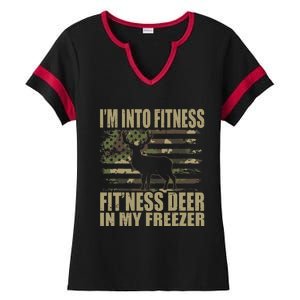 Hunting I'm Into Fitness Fit'ness Deer In My Freezer Ladies Halftime Notch Neck Tee