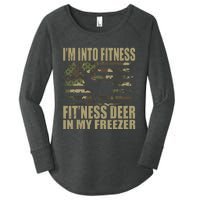 Hunting I'm Into Fitness Fit'ness Deer In My Freezer Women's Perfect Tri Tunic Long Sleeve Shirt