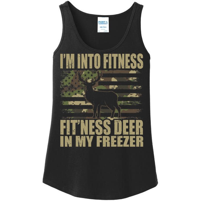 Hunting I'm Into Fitness Fit'ness Deer In My Freezer Ladies Essential Tank