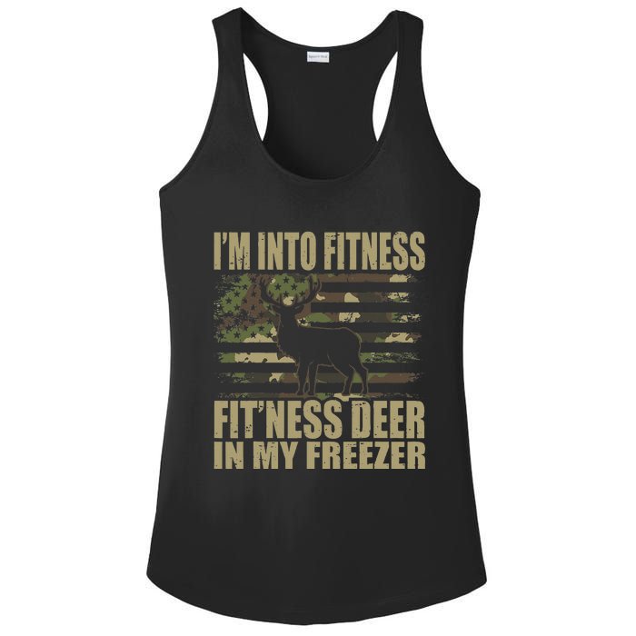 Hunting I'm Into Fitness Fit'ness Deer In My Freezer Ladies PosiCharge Competitor Racerback Tank