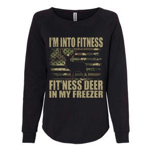 Hunting I'm Into Fitness Fit'ness Deer In My Freezer Womens California Wash Sweatshirt