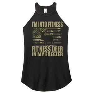 Hunting I'm Into Fitness Fit'ness Deer In My Freezer Women's Perfect Tri Rocker Tank