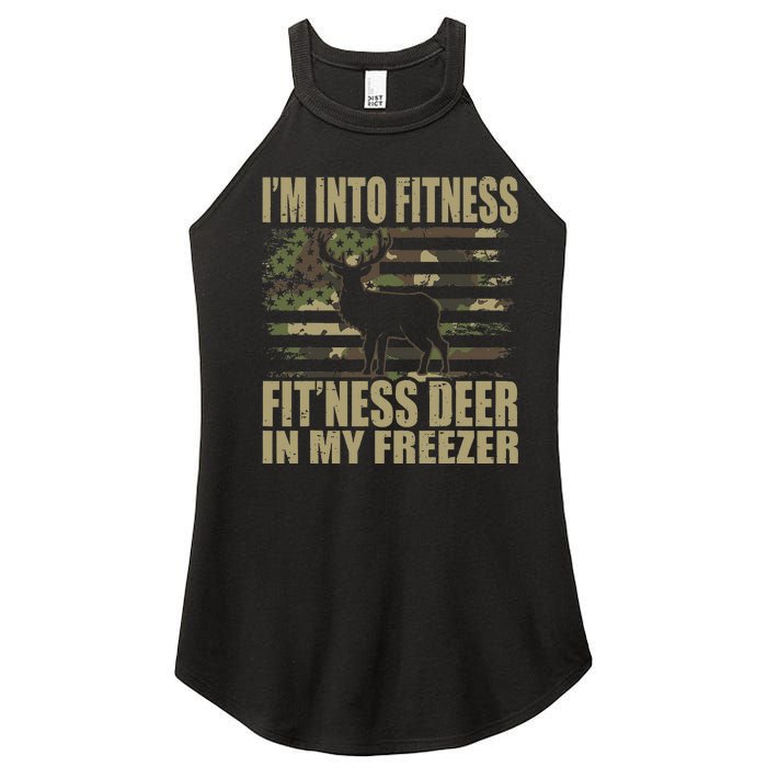 Hunting I'm Into Fitness Fit'ness Deer In My Freezer Women's Perfect Tri Rocker Tank