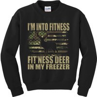 Hunting I'm Into Fitness Fit'ness Deer In My Freezer Kids Sweatshirt