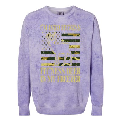 Hunting Im Into Fitness Fit Ness Deer Freezer Colorblast Crewneck Sweatshirt