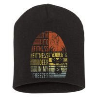 Hunting IM Into Fitness Deer Freezer Funny Hunter Dad Short Acrylic Beanie