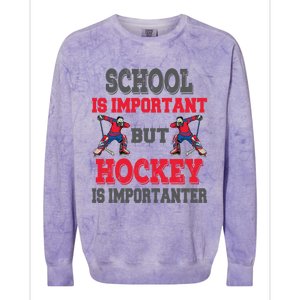 Hockey Is Importanter Dabbing Goalie Gift Bzr Gift Colorblast Crewneck Sweatshirt