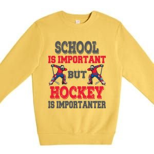 Hockey Is Importanter Dabbing Goalie Gift Bzr Gift Premium Crewneck Sweatshirt