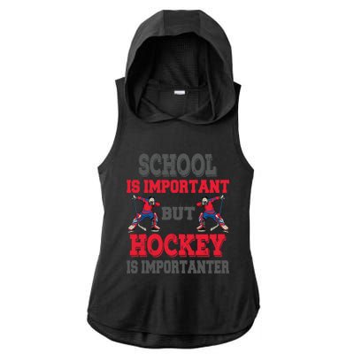 Hockey Is Importanter Dabbing Goalie Gift Bzr Gift Ladies PosiCharge Tri-Blend Wicking Draft Hoodie Tank