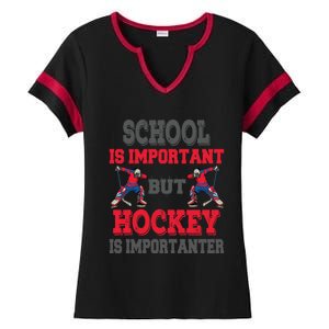 Hockey Is Importanter Dabbing Goalie Gift Bzr Gift Ladies Halftime Notch Neck Tee