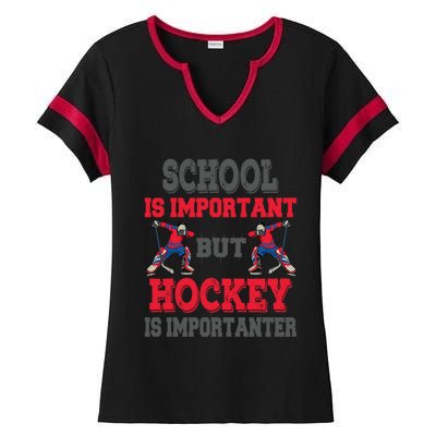 Hockey Is Importanter Dabbing Goalie Gift Bzr Gift Ladies Halftime Notch Neck Tee