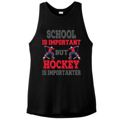 Hockey Is Importanter Dabbing Goalie Gift Bzr Gift Ladies PosiCharge Tri-Blend Wicking Tank