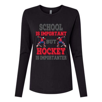 Hockey Is Importanter Dabbing Goalie Gift Bzr Gift Womens Cotton Relaxed Long Sleeve T-Shirt