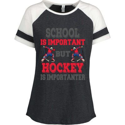 Hockey Is Importanter Dabbing Goalie Gift Bzr Gift Enza Ladies Jersey Colorblock Tee