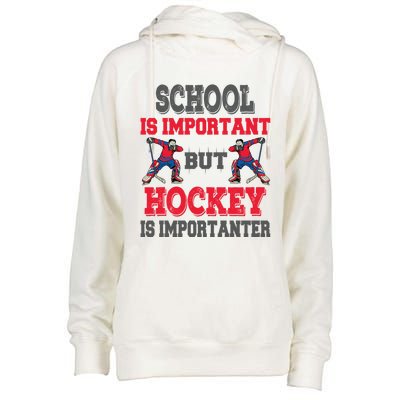 Hockey Is Importanter Dabbing Goalie Gift Bzr Gift Womens Funnel Neck Pullover Hood